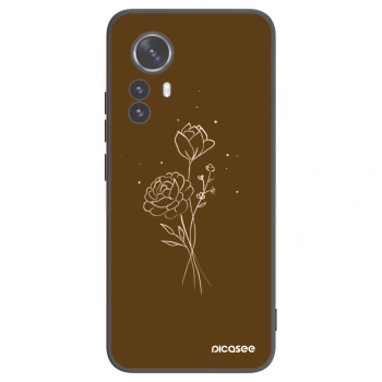 Picasee silikonski črni ovitek za Xiaomi 12 Pro - Brown flowers