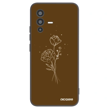 Picasee silikonski črni ovitek za Vivo V23 5G - Brown flowers