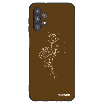 Picasee silikonski črni ovitek za Samsung Galaxy A13 4G A135 - Brown flowers