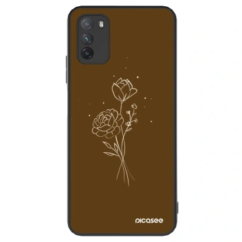Ovitek za Xiaomi Poco M3 - Brown flowers