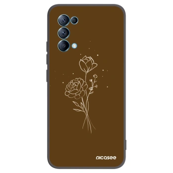 Picasee silikonski črni ovitek za OPPO Reno 5 5G - Brown flowers