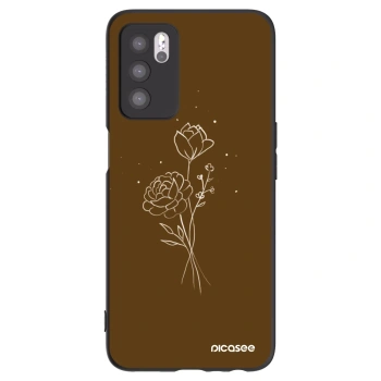 Picasee silikonski črni ovitek za OPPO A16 - Brown flowers