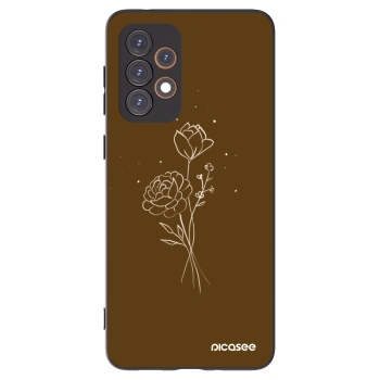 Picasee silikonski črni ovitek za Samsung Galaxy A33 5G A336 - Brown flowers