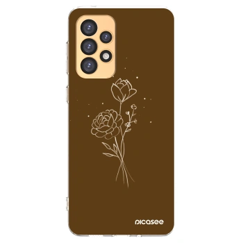 Picasee silikonski prozorni ovitek za Samsung Galaxy A33 5G A336 - Brown flowers