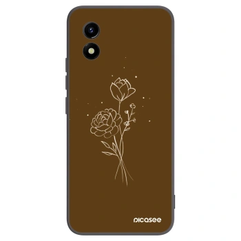 Picasee silikonski črni ovitek za Vivo Y01 - Brown flowers