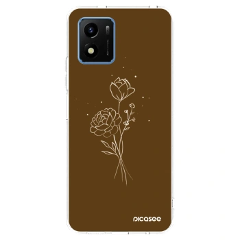 Picasee silikonski prozorni ovitek za Vivo Y01 - Brown flowers