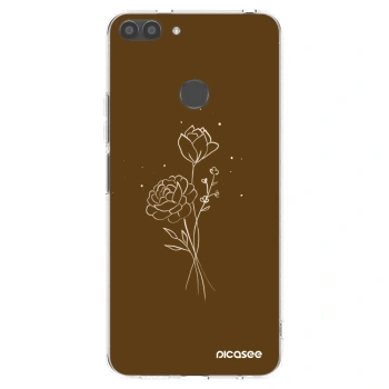 Picasee silikonski prozorni ovitek za Huawei P Smart - Brown flowers