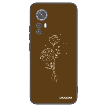 Picasee silikonski črni ovitek za Xiaomi 12X - Brown flowers