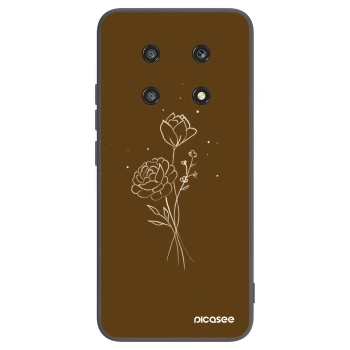 Picasee silikonski črni ovitek za Honor Magic4 Lite 5G - Brown flowers
