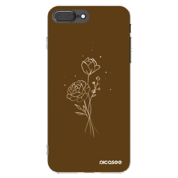 Picasee silikonski prozorni ovitek za Apple iPhone 8 Plus - Brown flowers