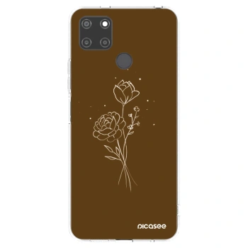 Picasee silikonski prozorni ovitek za Realme C21Y - Brown flowers