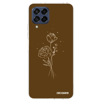Picasee silikonski prozorni ovitek za Samsung Galaxy M53 5G - Brown flowers