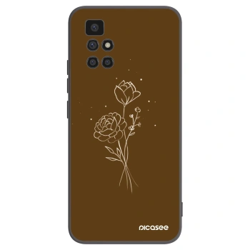 Picasee silikonski črni ovitek za Xiaomi Redmi 10 (2022) - Brown flowers
