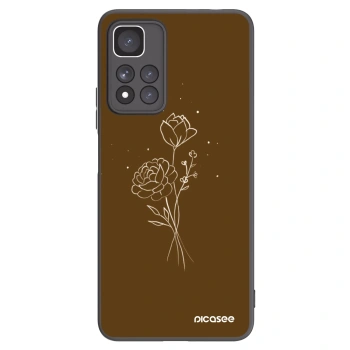 Picasee silikonski črni ovitek za Xiaomi Redmi Note 11 Pro+ 5G - Brown flowers