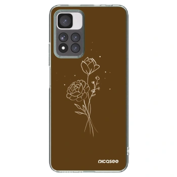Picasee silikonski prozorni ovitek za Xiaomi Redmi Note 11 Pro+ 5G - Brown flowers