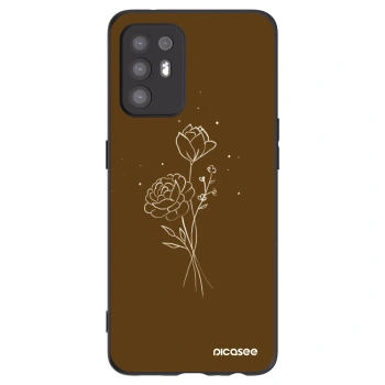 Picasee silikonski črni ovitek za OPPO A94 5G - Brown flowers