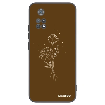 Picasee silikonski črni ovitek za Xiaomi Poco M4 Pro - Brown flowers