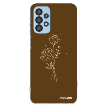 Picasee silikonski prozorni ovitek za Samsung Galaxy A23 A235F 4G - Brown flowers
