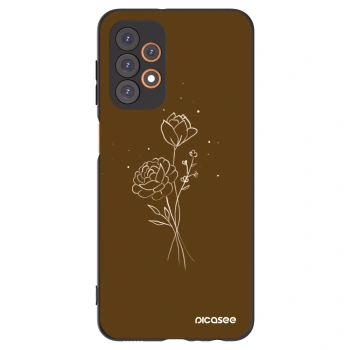 Picasee silikonski črni ovitek za Samsung Galaxy A23 A236B 5G - Brown flowers