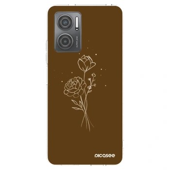 Picasee silikonski prozorni ovitek za Xiaomi Redmi 10 5G - Brown flowers
