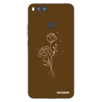 Picasee silikonski prozorni ovitek za Xiaomi Redmi A1 - Brown flowers