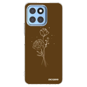 Picasee silikonski prozorni ovitek za Honor X8 5G - Brown flowers