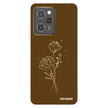 Picasee silikonski črni ovitek za Xiaomi Poco X5 Pro - Brown flowers