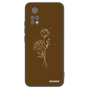 Picasee silikonski črni ovitek za Xiaomi Redmi Note 11S 5G - Brown flowers