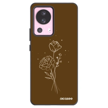 Picasee silikonski črni ovitek za Xiaomi 13 Lite - Brown flowers