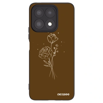 Picasee silikonski črni ovitek za Honor X8a - Brown flowers
