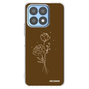 Picasee silikonski prozorni ovitek za Honor X8a - Brown flowers