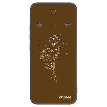 Picasee silikonski črni ovitek za Honor Magic5 Lite 5G - Brown flowers
