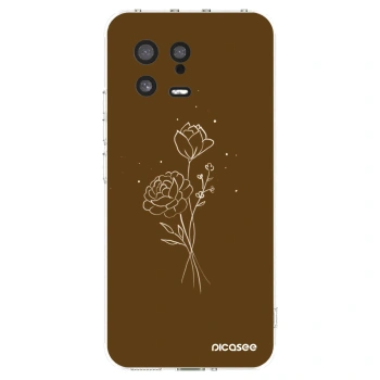 Picasee silikonski prozorni ovitek za Xiaomi 13 - Brown flowers