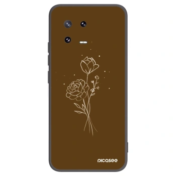 Picasee silikonski črni ovitek za Xiaomi 13 Pro - Brown flowers