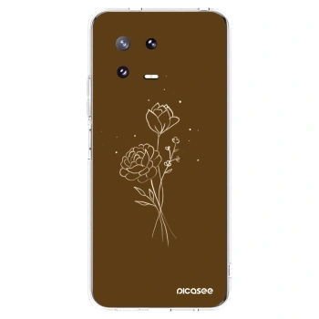 Picasee silikonski prozorni ovitek za Xiaomi 13 Pro - Brown flowers