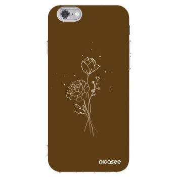 Picasee silikonski prozorni ovitek za Apple iPhone 6/6S - Brown flowers