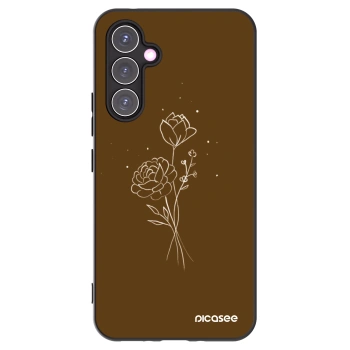 Picasee silikonski črni ovitek za Samsung Galaxy A54 5G A546B - Brown flowers