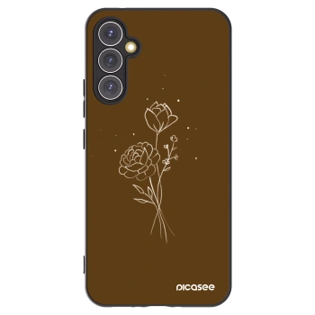 Picasee silikonski črni ovitek za Samsung Galaxy A34 5G A346B - Brown flowers