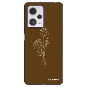 Picasee silikonski črni ovitek za Xiaomi Redmi Note 12 Pro+ 5G - Brown flowers