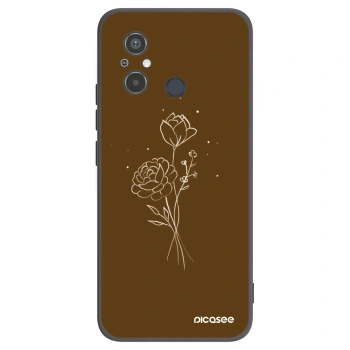 Picasee silikonski črni ovitek za Xiaomi Redmi 12C - Brown flowers