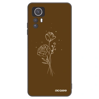 Picasee silikonski črni ovitek za Xiaomi Redmi Note 12S - Brown flowers