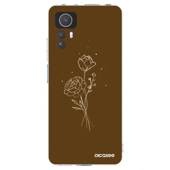Picasee silikonski prozorni ovitek za Xiaomi Redmi Note 12S - Brown flowers