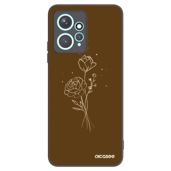 Picasee silikonski črni ovitek za Xiaomi Redmi Note 12 4G - Brown flowers
