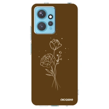 Picasee silikonski prozorni ovitek za Xiaomi Redmi Note 12 4G - Brown flowers