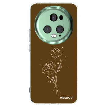 Picasee silikonski prozorni ovitek za Honor Magic5 Pro - Brown flowers