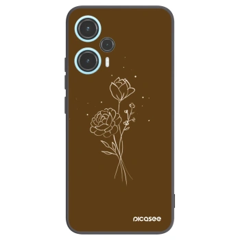 Picasee silikonski črni ovitek za Xiaomi Poco F5 - Brown flowers