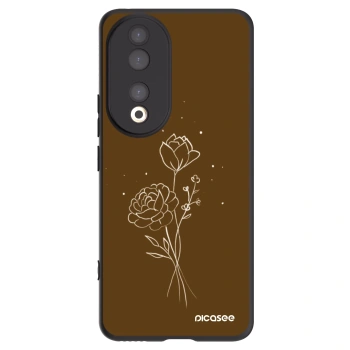 Picasee silikonski črni ovitek za Honor 90 5G - Brown flowers