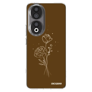 Picasee silikonski prozorni ovitek za Honor 90 5G - Brown flowers