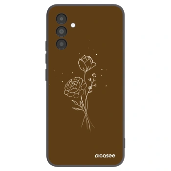 Picasee silikonski črni ovitek za Samsung Galaxy A04s A047F - Brown flowers