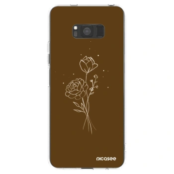 Picasee silikonski prozorni ovitek za Samsung Galaxy S8 G950F - Brown flowers